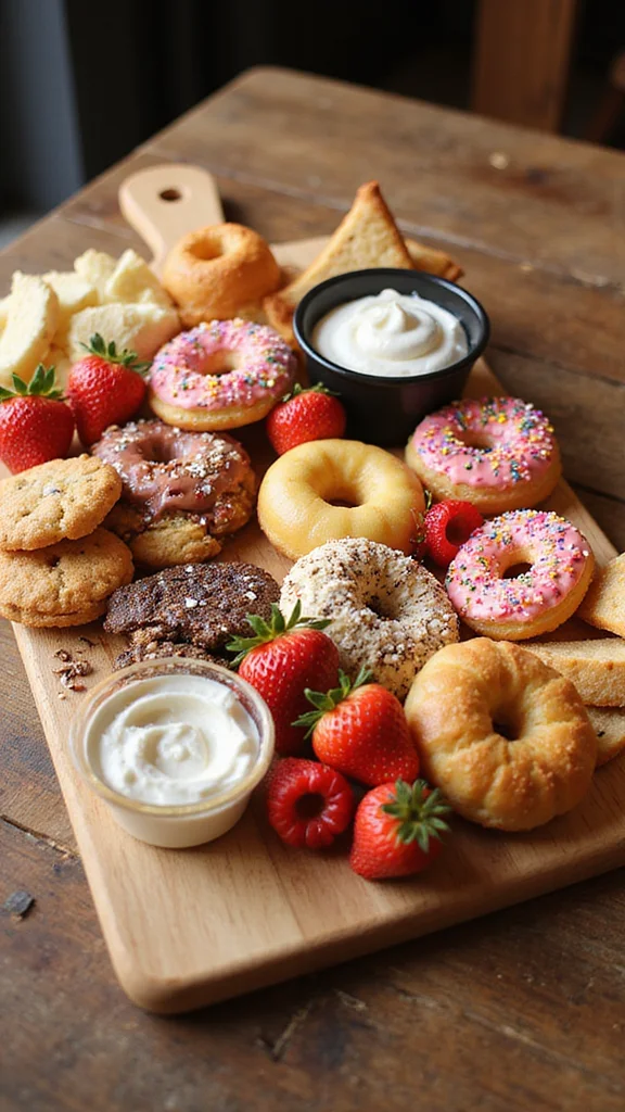 20 Easy Breakfast Grazing Board Ideas That Look Like You Tried Hard - 19. Delectable Dessert Breakfast Board 1