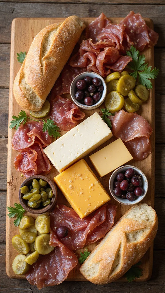 20 Easy Breakfast Grazing Board Ideas That Look Like You Tried Hard - 2. Savory Cheese and Meats Board 1