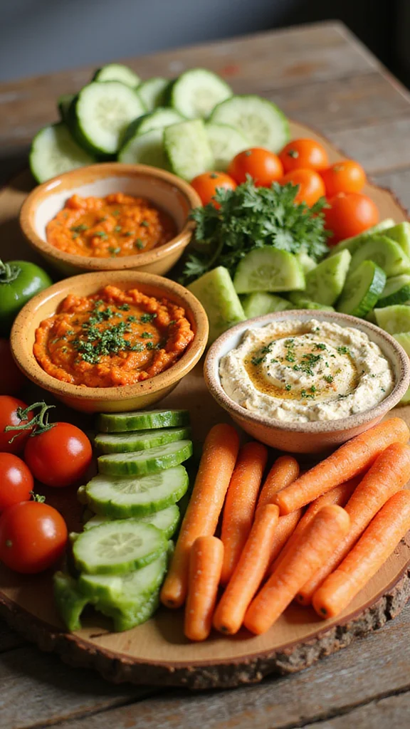 20 Easy Breakfast Grazing Board Ideas That Look Like You Tried Hard - 6. Veggie and Hummus Platter 1