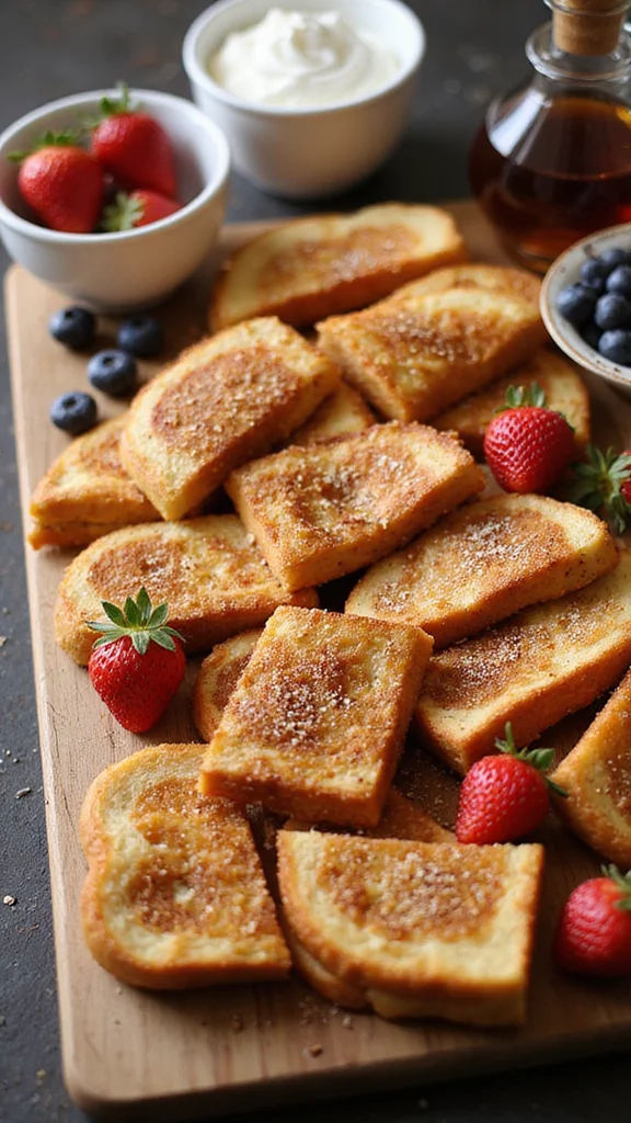 20 Easy Breakfast Grazing Board Ideas That Look Like You Tried Hard - 7. French Toast Finger Food Board 1