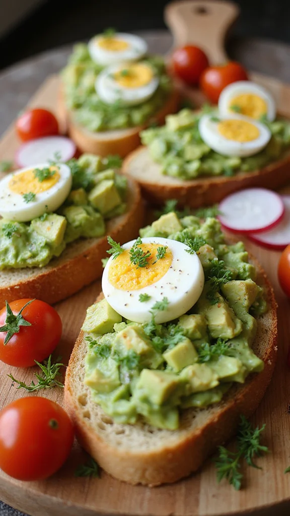 20 Easy Breakfast Grazing Board Ideas That Look Like You Tried Hard - 8. Egg and Avocado Toast Board 1