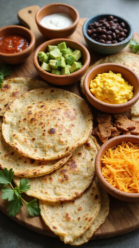 20 Easy Breakfast Grazing Board Ideas That Look Like You Tried Hard - 9. Breakfast Burrito Board 1