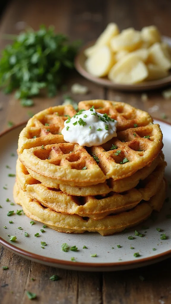 20 Easy Breakfast Potato Recipes That Will Become Your New Favorites - 15. Potato Waffles 1