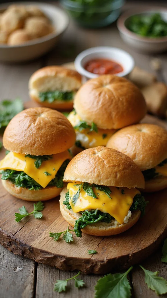 20 Easy Breakfast Slider Recipes Perfect for Feeding a Crowd - 11. Egg and Spinach Breakfast Sliders 1