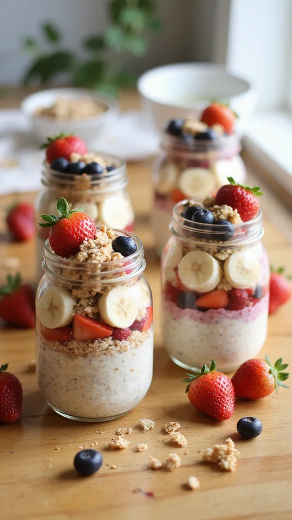 20 Easy Potluck Breakfast Ideas That Everyone Will Devour - 3. Overnight Oats Jars 1