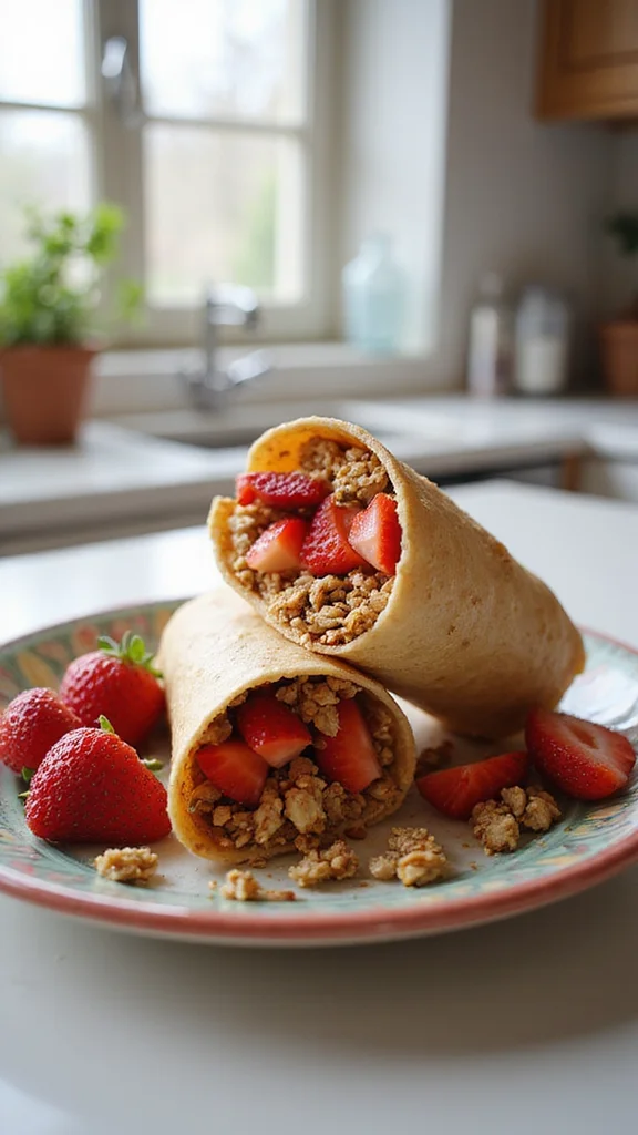20 Fresh Strawberry Breakfast Recipes to Brighten Your Morning - 10. Strawberry Breakfast Burrito 1