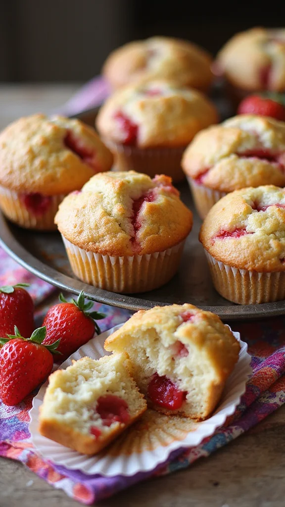 20 Fresh Strawberry Breakfast Recipes to Brighten Your Morning - 12. Strawberry Muffins 1