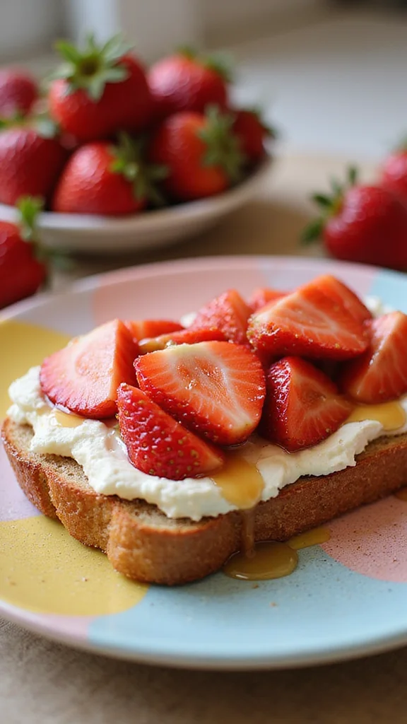 20 Fresh Strawberry Breakfast Recipes to Brighten Your Morning - 17. Strawberry Cream Cheese Toast 1