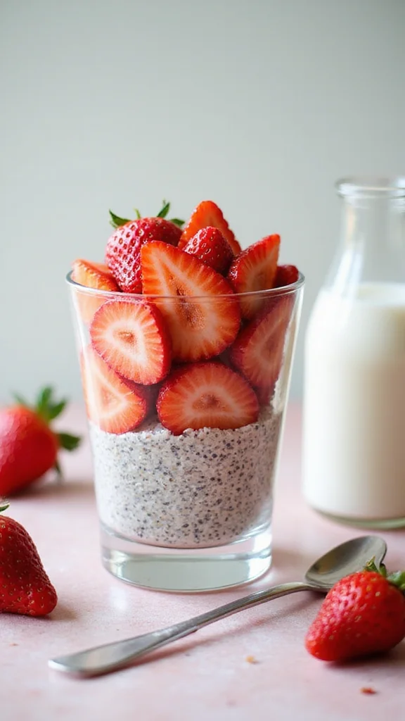 20 Fresh Strawberry Breakfast Recipes to Brighten Your Morning - 3. Strawberry Chia Pudding 1