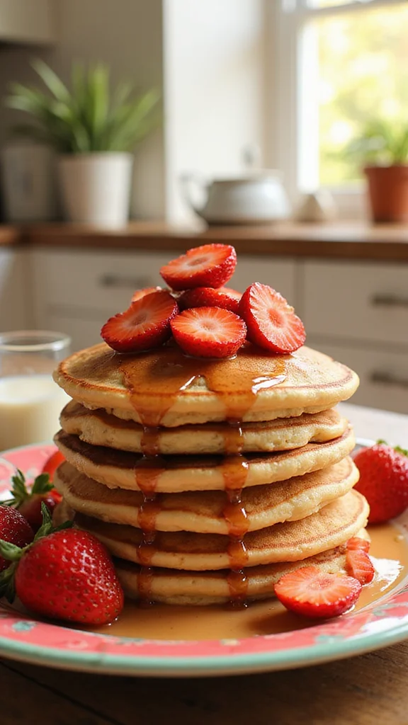 20 Fresh Strawberry Breakfast Recipes to Brighten Your Morning - 5. Strawberry Pancakes 1