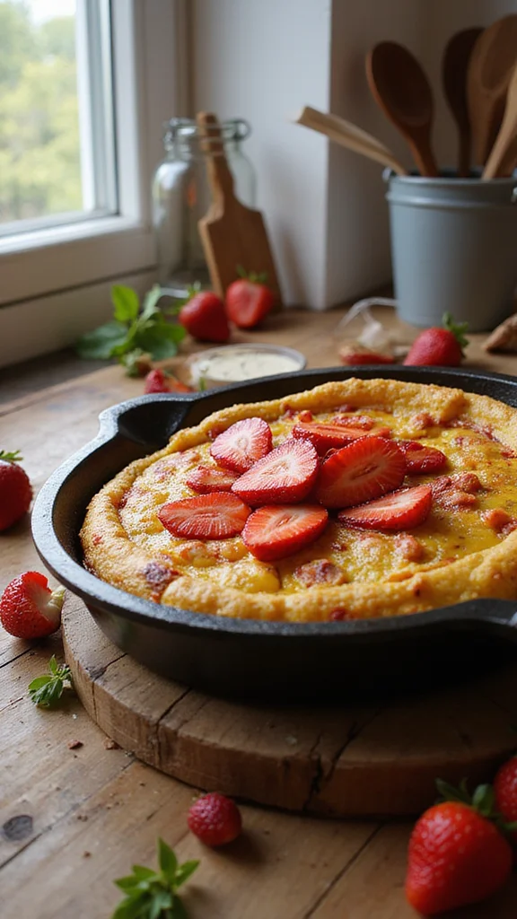 20 Fresh Strawberry Breakfast Recipes to Brighten Your Morning - 8. Strawberry Frittata 1