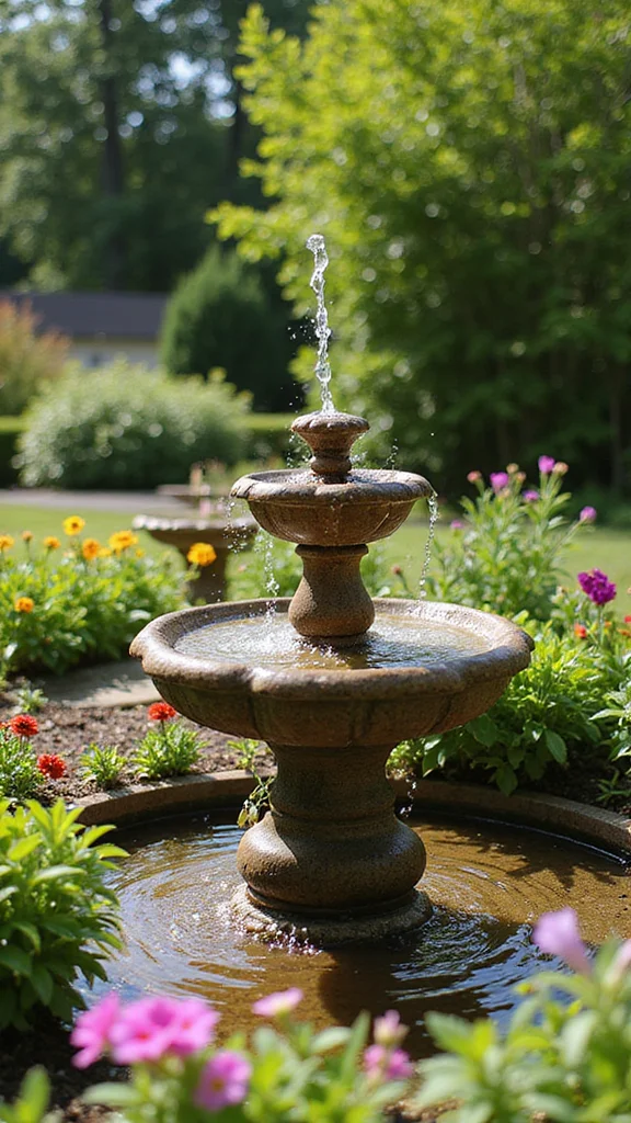 20 Gardening Ideas That Will Elevate Your Front Yard and Curb Appeal! - 5. Add a Water Feature 1