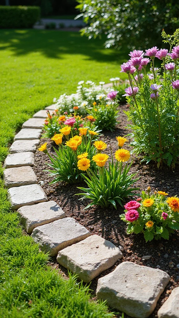 20 Gardening Ideas That Will Elevate Your Front Yard and Curb Appeal! - 7. Use Decorative Garden Edging 1