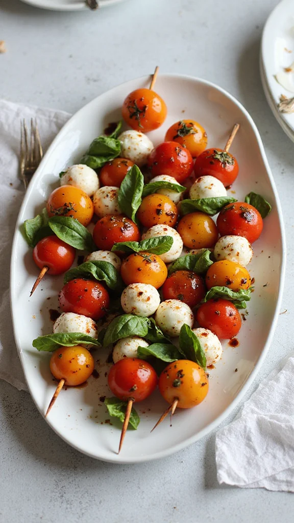 20 Stunning Breakfast Brunch Ideas for Your Next Gathering - 17. Caprese Salad Skewers 1
