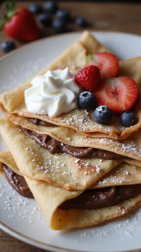 20 Stunning Breakfast Brunch Ideas for Your Next Gathering - 20. Nutella-Stuffed Crepes 1