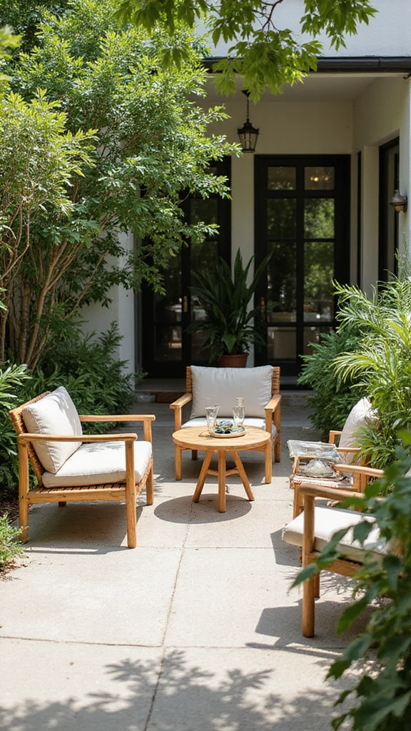 2026 Front Yard Trends Master Style Guide - 7. Minimalist Garden Furniture 1
