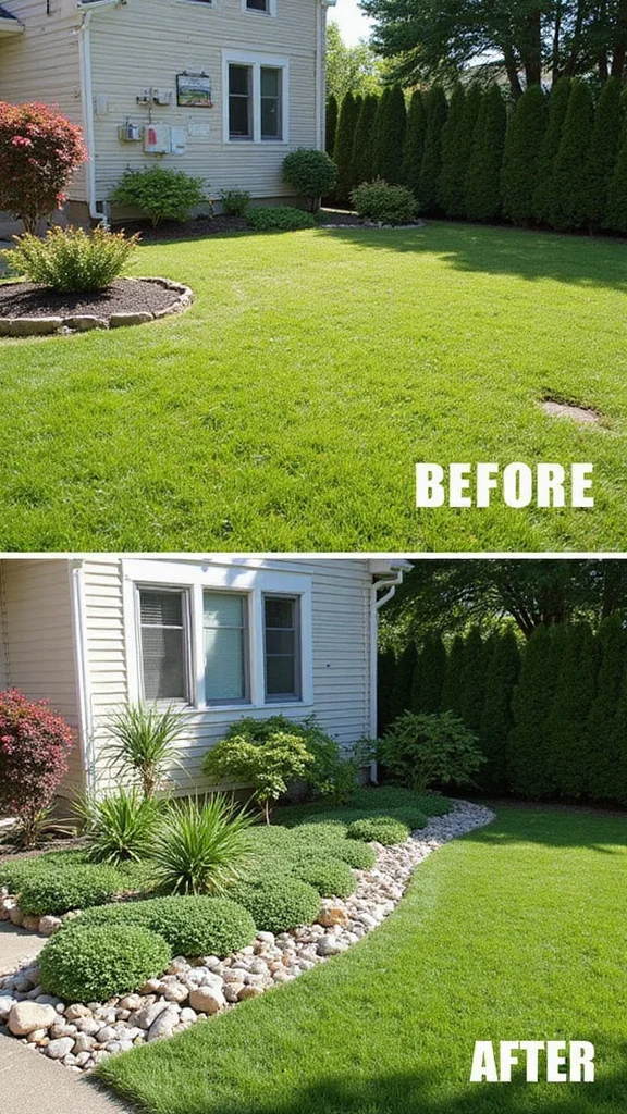 Before and After Front Yard Transformations That Cost Under $500 - 5. Low-Maintenance Grass Alternatives 1