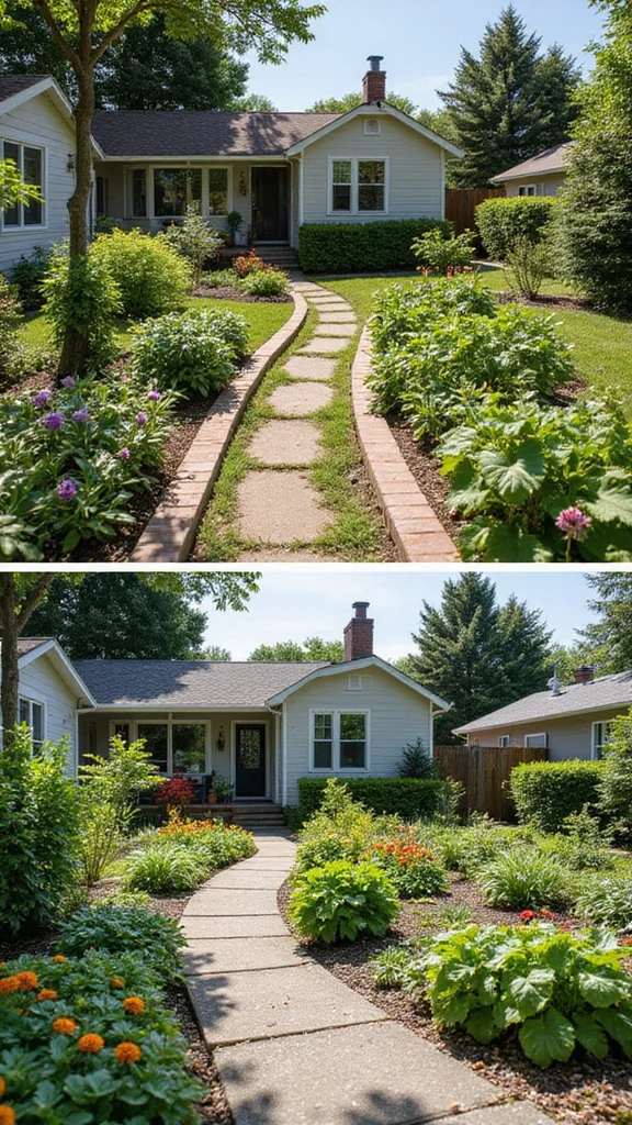 Before and After Front Yard Transformations That Cost Under $500 - 6. Adding a Touch of Edible 1
