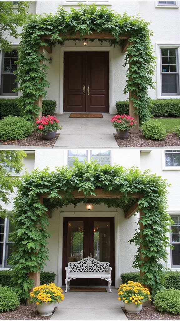 Before and After Front Yard Transformations That Cost Under $500 - 8. Welcoming Entry Features 1
