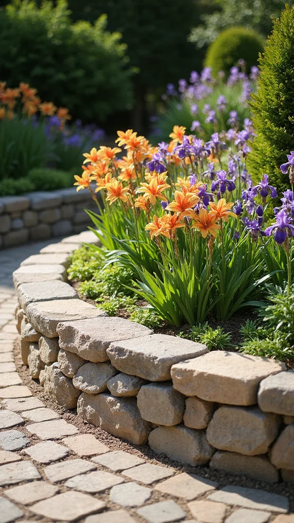 Best Landscape Edging for Flower Beds: Metal vs Plastic vs Stone Compared - 3. Stone Edging: Natural Beauty and Longevity 1