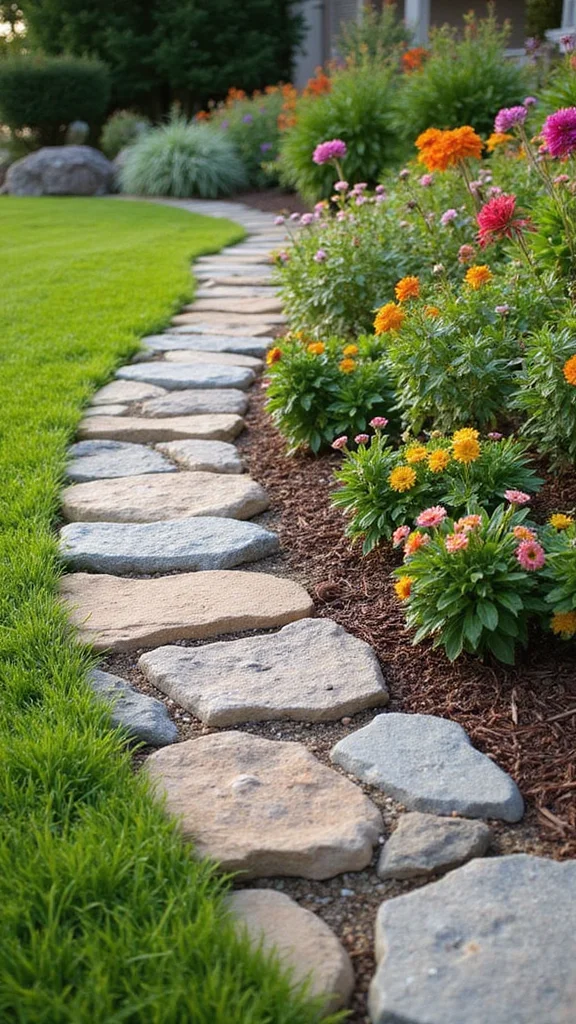 Best Landscape Edging for Front Yard Beds: Metal vs Stone vs Plastic Tested - 2. Stone Edging: Timeless and Natural 1