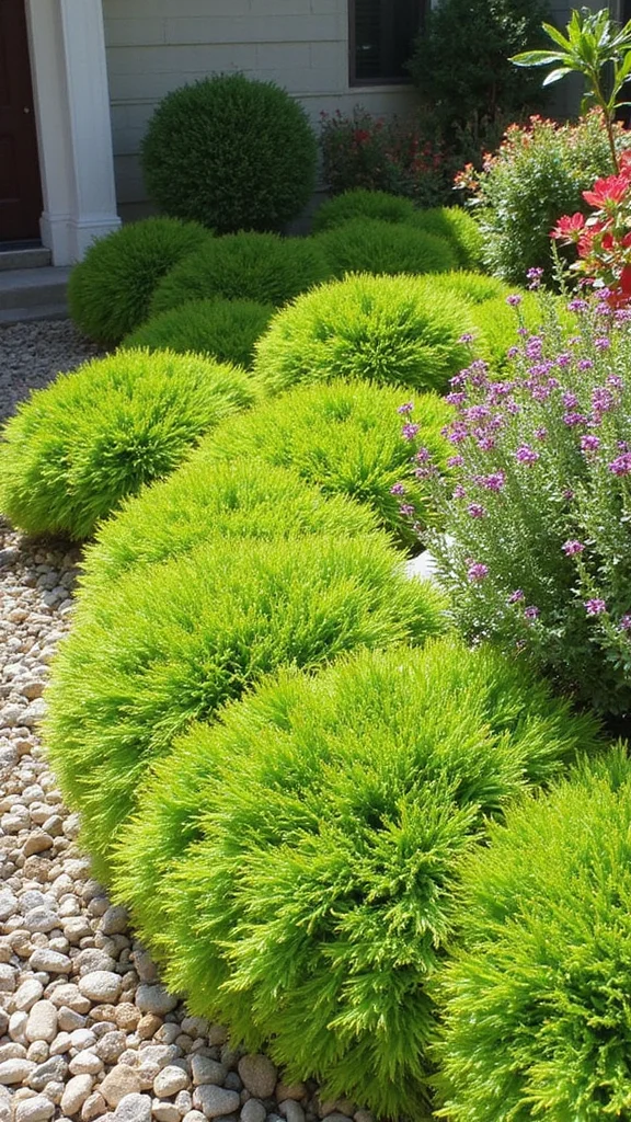 Best Low-Growing Shrubs for Front Yard Landscaping That Need No Pruning - 10. Siberian Carpet Cypress (Microbiota decussata) 1