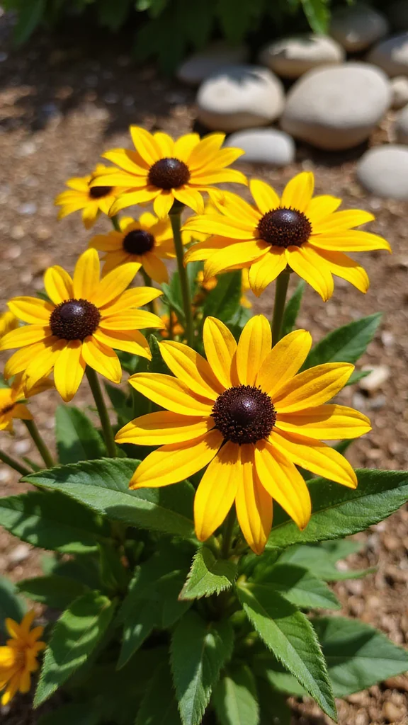 Best Plants for Low Maintenance Flower Beds in Full Sun All Season - 4. Black-eyed Susans (Rudbeckia hirta) 1