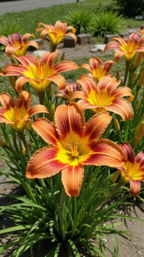 Best Plants for Low Maintenance Flower Beds in Full Sun All Season - 5. Daylilies (Hemerocallis) 1
