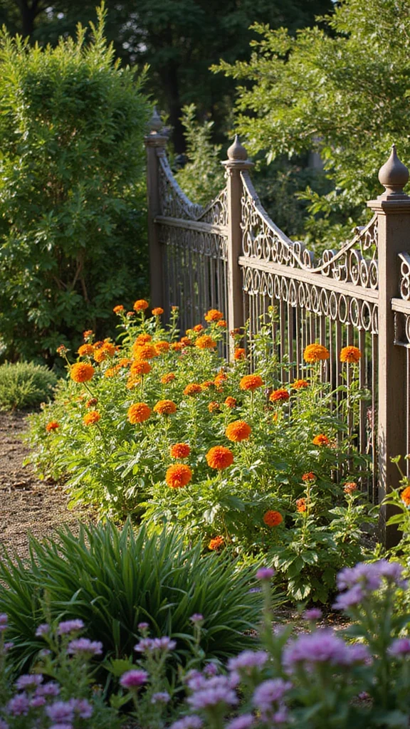 Cheap Flower Bed Edging Ideas That Look Expensive and Last for Years - 10. Decorative Fencing 1