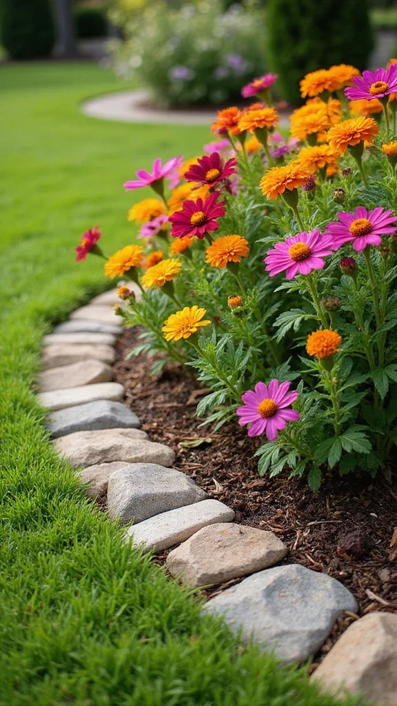 Corner Flower Bed Ideas That Make Awkward Yard Spaces Work Beautifully - 6. Edging for Definition 1