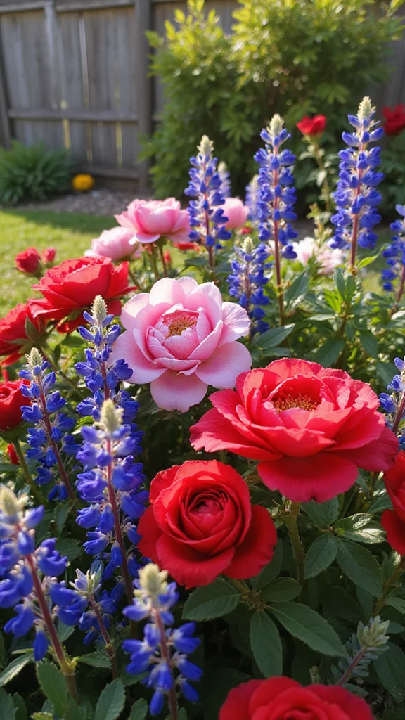 Cottage-Style Flower Bed Ideas With Overflowing Color and Soft Texture - 3. Color Combinations: Bold and Beautiful 1