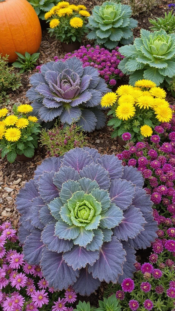 Fall Flower Bed Ideas: What to Plant for Autumn Color and Winter Structure - 4. Decorative Kale and Cabbage 1