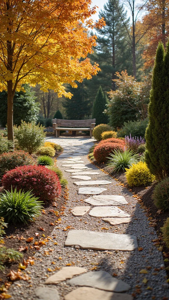 Fall Front Yard Landscaping Ideas That Stay Beautiful Through Winter - 6. Add Pathways with Natural Materials 1