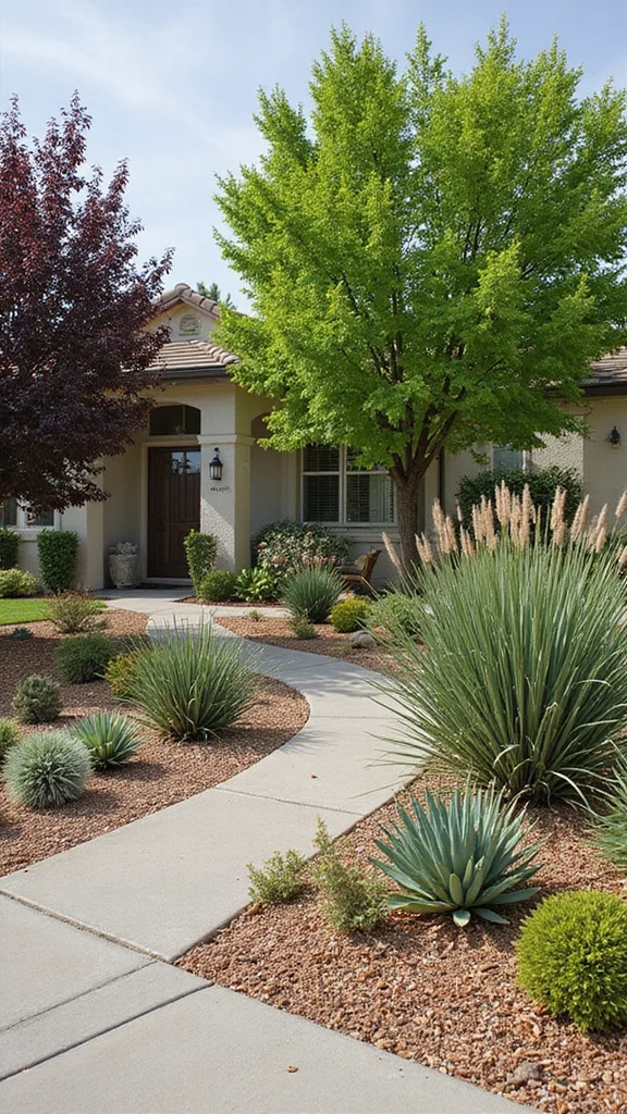 Front Yard Landscaping Trends for 2026: What Designers Are Planting Right Now - 6. Xeriscaping 1