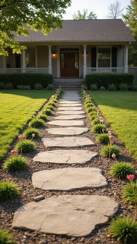 Front Yard Makeover Ideas for Ranch-Style Homes - 2. Create a Welcoming Pathway 1