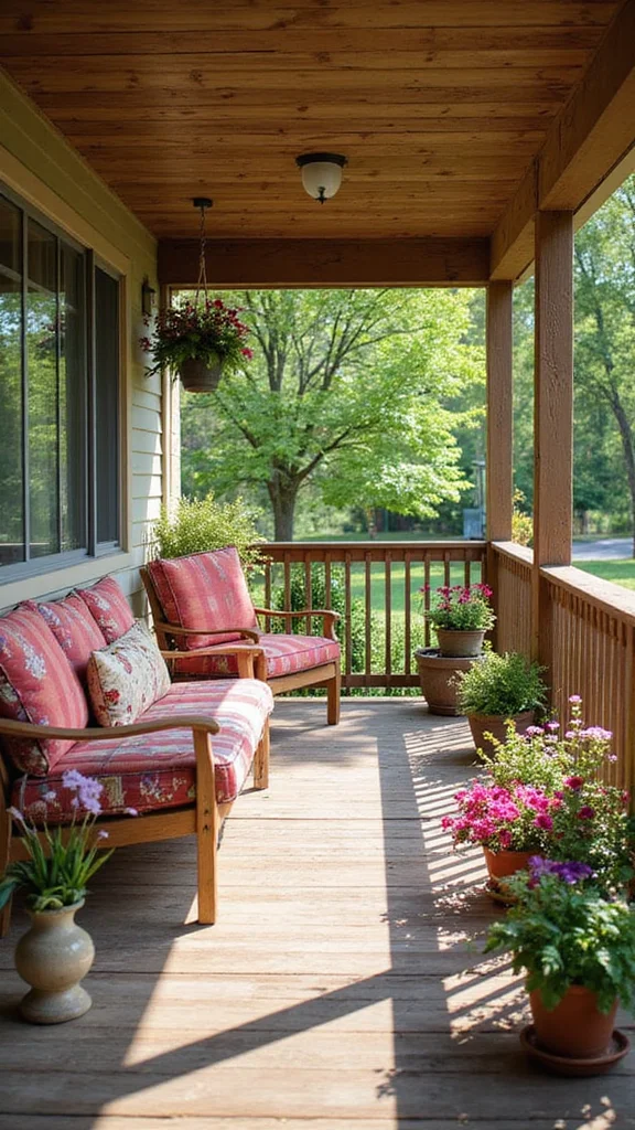 Front Yard Makeover Ideas for Ranch-Style Homes - 3. Add a Cozy Front Porch 1