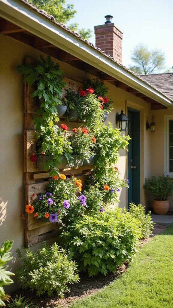 Front Yard Makeover Ideas for Ranch-Style Homes - 4. Incorporate Vertical Gardens 1