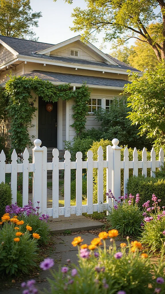 Front Yard Makeover Ideas for Ranch-Style Homes - 5. Install Decorative Fencing 1