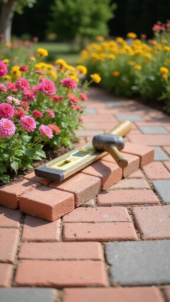 How to Edge Flower Beds With Bricks for a Clean, Permanent Border - Laying the Bricks 1