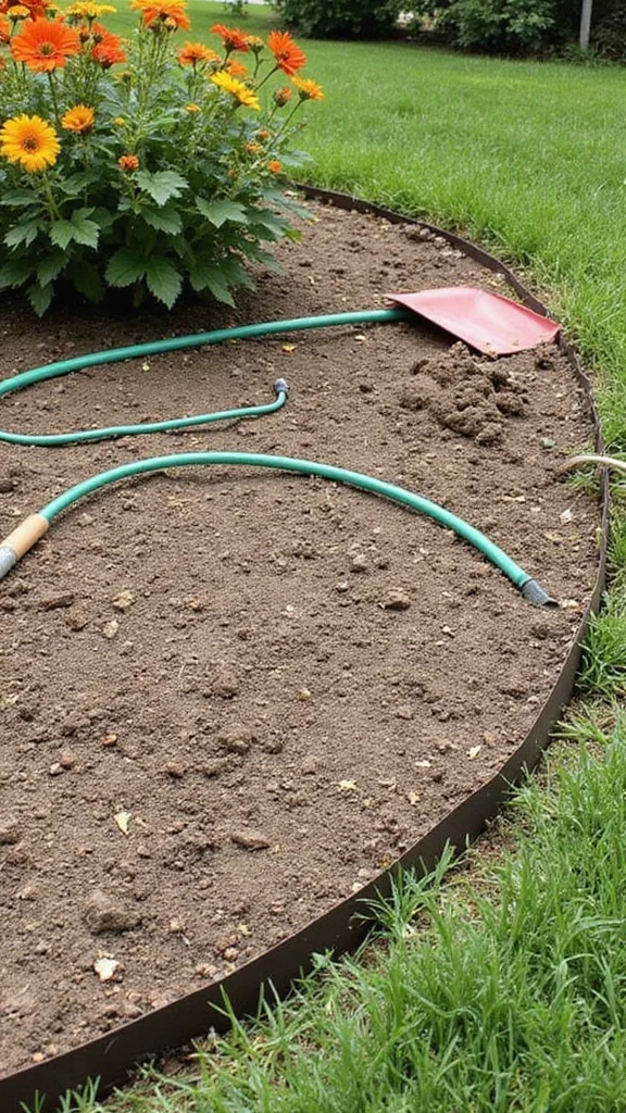 How to Install Metal Lawn Edging for Perfectly Straight Flower Bed Borders - 2. Prepare Your Flower Bed Area 1