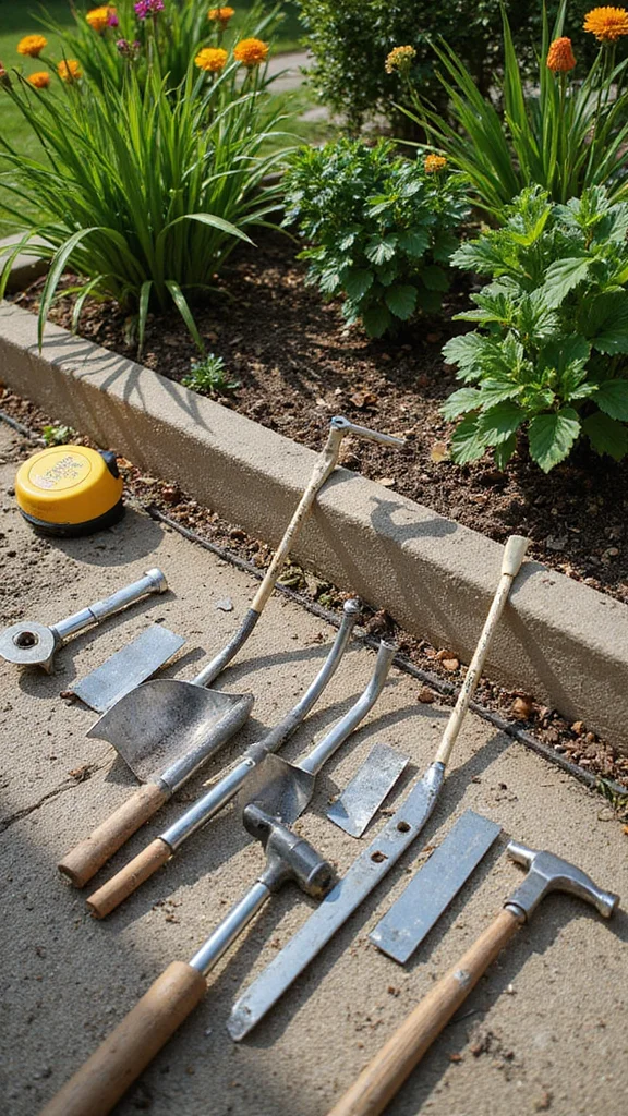 How to Install Metal Lawn Edging for Perfectly Straight Flower Bed Borders - 3. Gather Your Tools 1