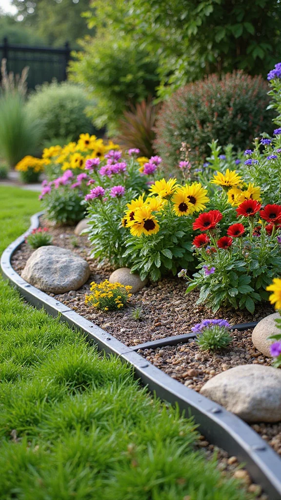 How to Install Metal Lawn Edging for Perfectly Straight Flower Bed Borders - 7. Landscape Around the Edging 1