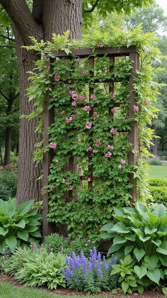 How to Landscape Around Trees in the Front Yard Without Damaging the Roots - 10. Embrace Vertical Gardening Techniques 1
