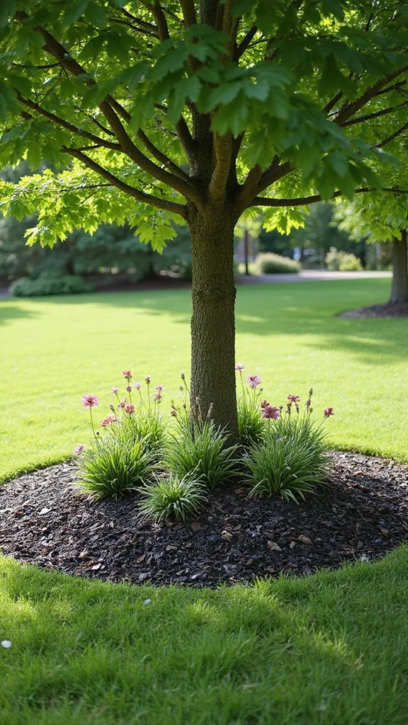 How to Landscape Around Trees in the Front Yard Without Damaging the Roots - 2. Create a Mulch Bed 1