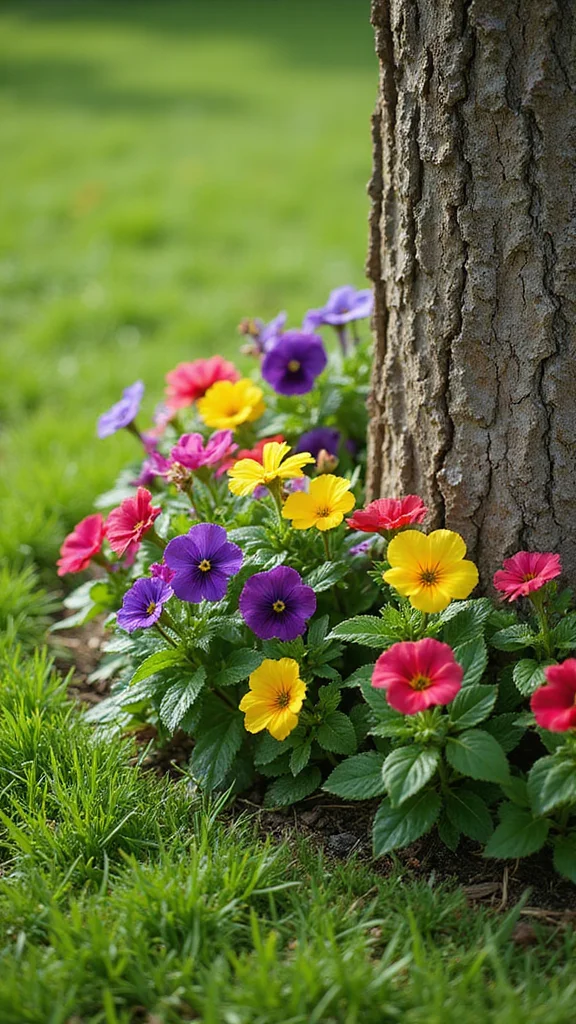 How to Landscape Around Trees in the Front Yard Without Damaging the Roots - 4. Plant Annuals Strategically 1