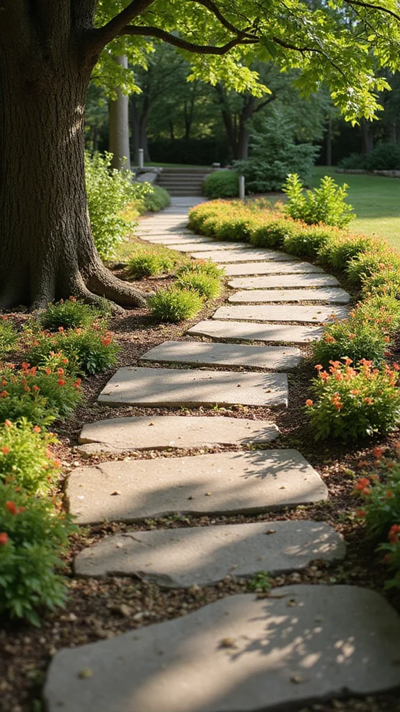 How to Landscape Around Trees in the Front Yard Without Damaging the Roots - 9. Create Pathways Around Trees 1