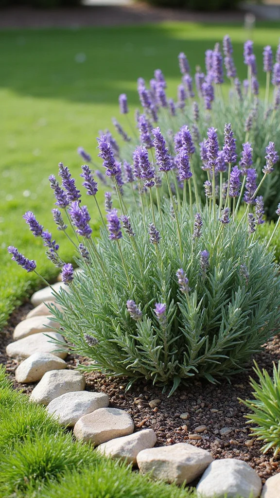 Low Maintenance Flower Bed Ideas for the Front of the House That Look Stunning - 1. Drought-Tolerant Beauty: Lavender 1