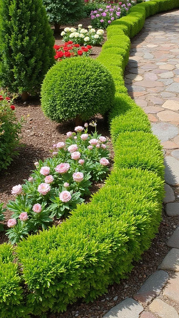 Low Maintenance Flower Bed Ideas for the Front of the House That Look Stunning - 3. Evergreen Elegance: Boxwood 1