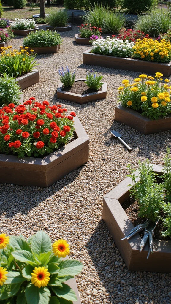 Raised Flower Bed Ideas That Add Dimension and Structure to a Flat Yard - 3. Hexagonal and Geometric Shapes 1