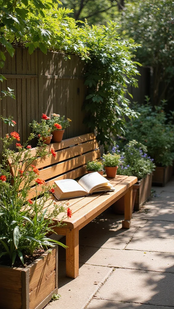 Raised Flower Bed Ideas That Add Dimension and Structure to a Flat Yard - 4. Benches and Raised Beds Combo 1
